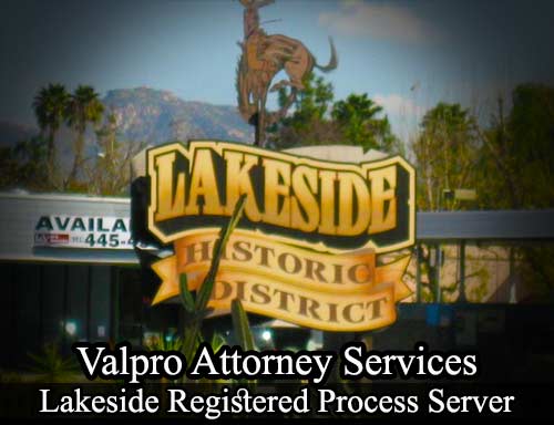 Registered Process Server Lakeside California